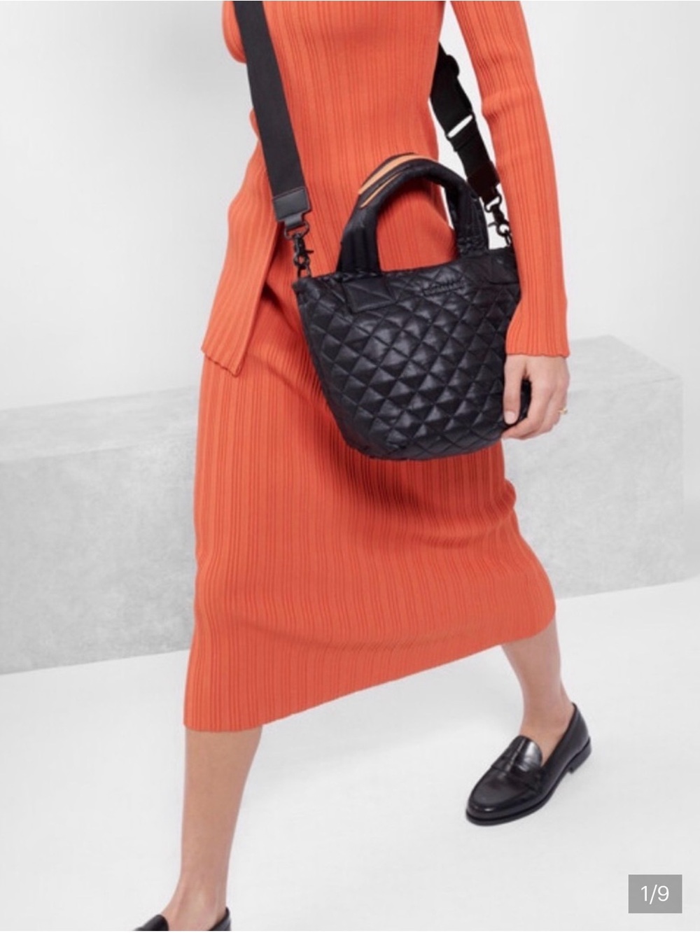 MZ Wallace Black Quilted Shoulder Bag with Removable Strap